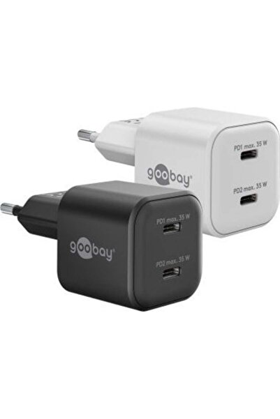 goobay Încărcător rapid dual USB-C PD GaN Nano 35W negru 75334