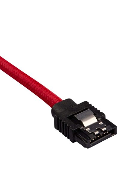 Corsair Premium Sleeved SATA-Kabel, rot 30cm - 2er Pack