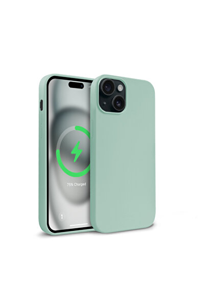 Crong Husă Magnetică Colorată - Etui iPhone 15 MagSafe (argintiu)