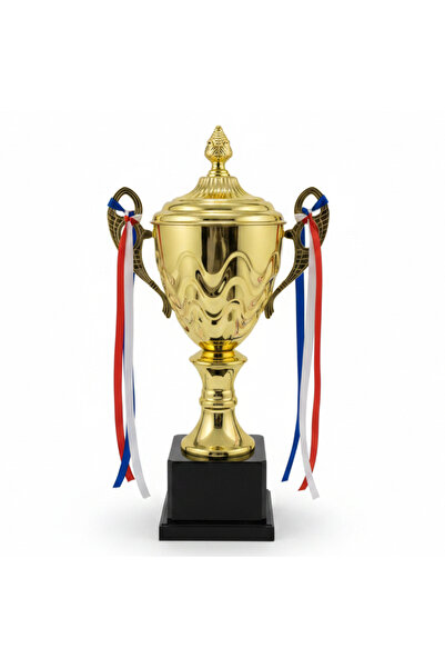 AKDC Premium Gold & Black Metal Trophy Cup — 45 cm | Award Trophy with Decora...