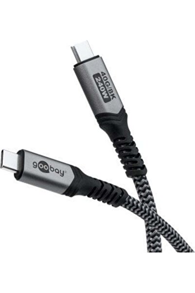 goobay |   Cablu USB-C cu înveliș textil, USB4, 240 W, 40 Gbit/s, Power Deliv...