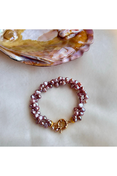 ZEZ PEARL JEWELRY Altın Uyumlu Renkli Masal Model İnci Bileklik