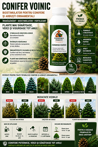 Fermierul Fericit Îngrășământ Lichid pentru Conifere 1L – Conifer Voinic, Fer...