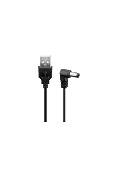 goobay Cablu USB 5.5 x 2.1 mm, 1 m, 5V 1A, Melns