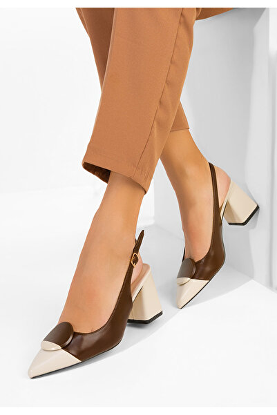B T Shoes Brown Ferrela slingback shoes