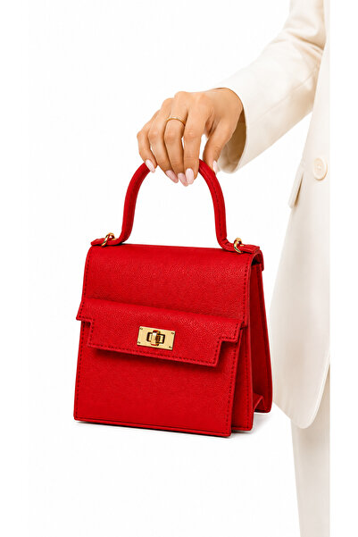Bags Italia Women's handbag with handle and gold accessories