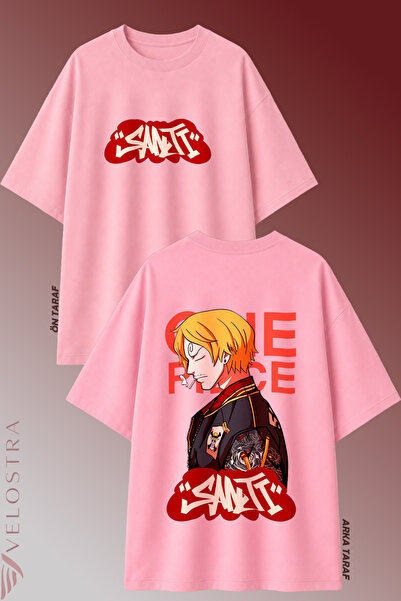Velostra Unisex One Piece Sanji Anime Printed Oversize Crew Neck Cotton Daily...