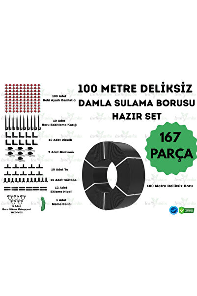 irritime 100 METRE DELİKSİZ DAMLA SULAMA BORUSU VE SULAMA SETİ