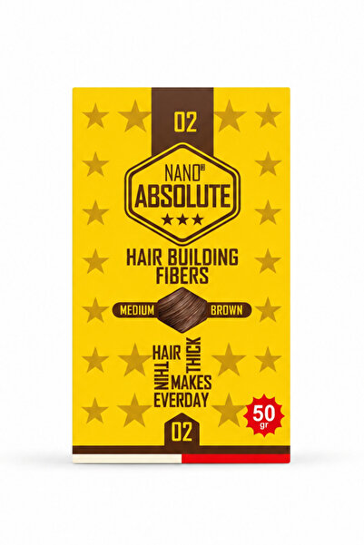 Nano Absolute Hair Building Fibers 02 Orta Kahve Saç Dolgunlaştırıcı Fiber Pu...