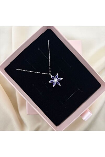 Lovera Jewellery 925 Ayar Gümüş Kamelya Çiçeği Kolye