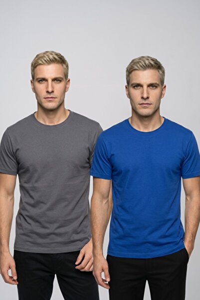 fevien Advantageous 2-Pack Men's Crew Neck Short Sleeve Basic T-Shirt Casual ...
