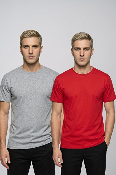 fevien Advantageous 2-Pack Men's Crew Neck Short Sleeve Basic T-Shirt Casual ...