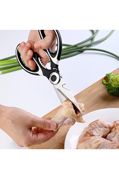 ZUZU MADE Paslanmaz Çelik Ultra Keskin Çok Amaçlı Mutfak Makası Ve Paslanmaz Çelik 18 cm Hamur Kesici Pizza Ruleti