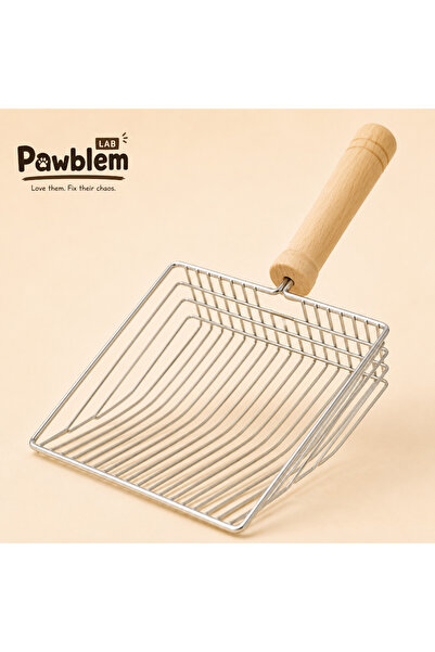 Pawblem Lab Ahşap Saplı Metal Kum Temizleme Küreği