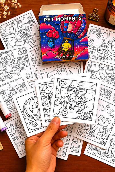 stickybloom Pet Moments Temalı Mini Boyama Kartpostalları 36 Adet