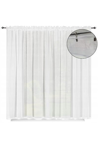 NOW-ART Cortină Gata, 300x270, Poliester, Design Elegant, Calitate Înaltă, Alb