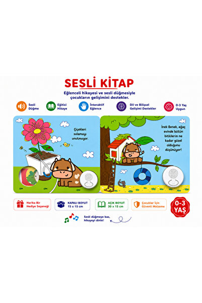 Espri Toys İNEK BENEK ÇOCUK SESLİ KİTAP EĞİTİCİ HİKAYE KİTABI