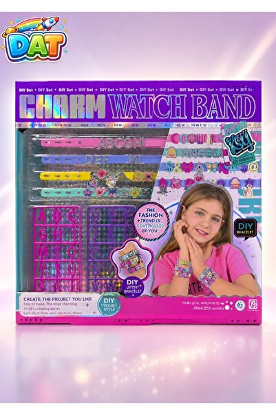 DAT DIY Charm Watch Band Making Kit with Letter Beads, Charms & Coloured Band...