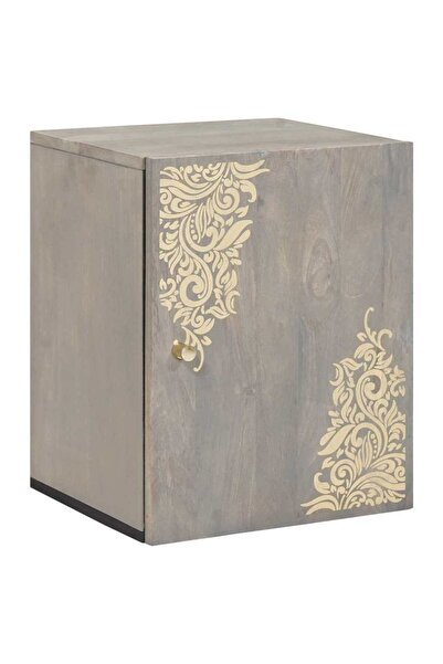 vidaxl Dulap de perete cu ușă Gri 38 x 33 x 48 cm Lemn de mango solid