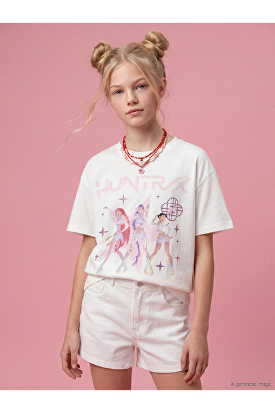 LC Waikiki Tricou de fete imprimat K-pop Demon Hunters