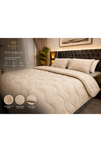 Pamira Home 100% Natural Wool Filled Single Duvet – Breathable, Heat-Balanced...