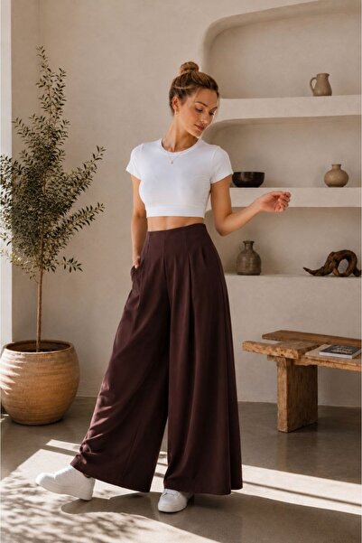 KEHER Women's High Waist Loose Leg Casual Pants