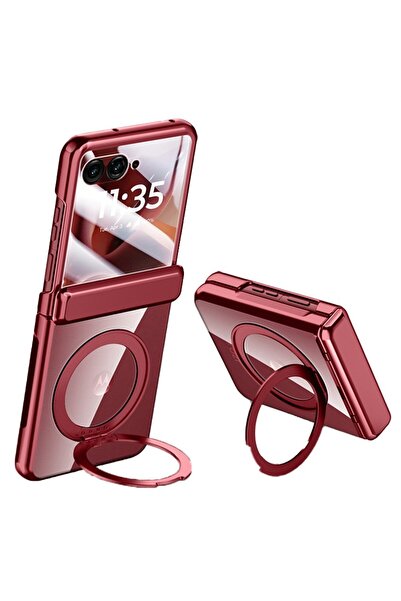 sscase MagSafe Electroplated Σκληρή Θήκη με Δαχτυλίδι Red (Motorola Razr 60 U...