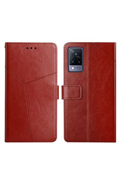 sscase Stitching Horizontal θήκη Πορτοφόλι Brown (Vivo V21 5G)