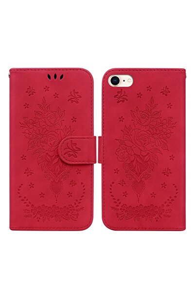 sscase Butterfly Rose Θήκη Πορτοφόλι Red (Apple iPhone SE 2020/8/7)