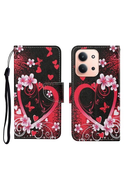 sscase Colored Drawing Θήκη Πορτοφόλι Red Heart (Xiaomi Redmi 15C 4G-5G / Poc...