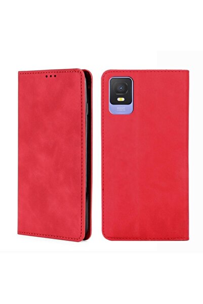 sscase Skin Feel Magnetic Leather Θήκη Βιβλίο Red (TCL 403)