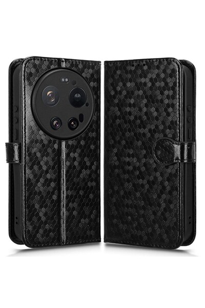 sscase Honeycomb Θήκη Πορτοφόλι Black (Xiaomi 17 Ultra 5G)