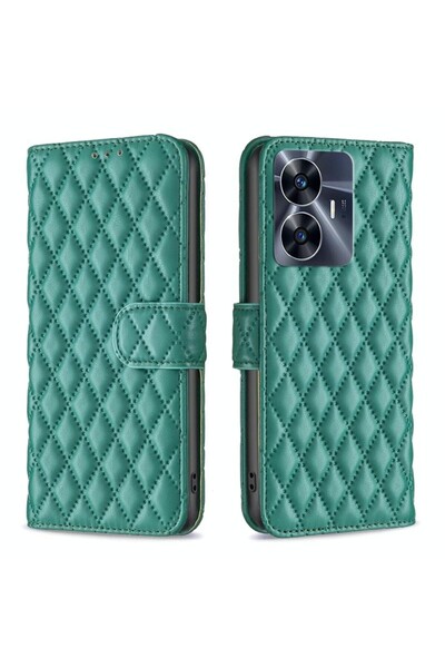 sscase Puff Rhombus Θήκη Πορτοφόλι Green (Realme C55)