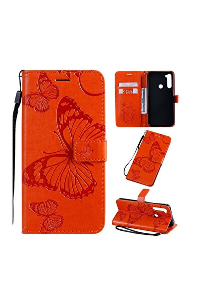 sscase Pressed Printing Butterfly Θήκη Πορτοφόλι Orange (Xiaomi Redmi Note 8T)