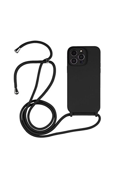 sscase Liquid Θήκη Σιλικόνης με Λουράκι Black (Apple iPhone 14 Pro)