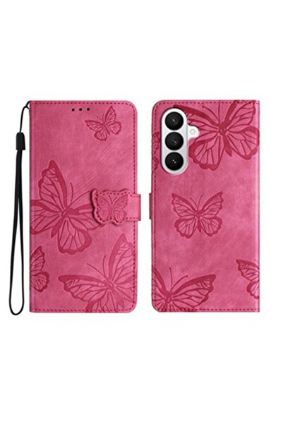 sscase Butterfly Imprinted Θήκη Πορτοφόλι Rose Red (Samsung Galaxy A57 5G)