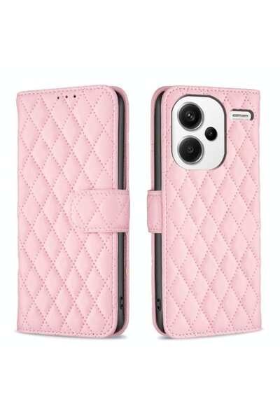 sscase Puff Rhombus Θήκη Πορτοφόλι Pink (Xiaomi Redmi Note 13 Pro Plus 5G)