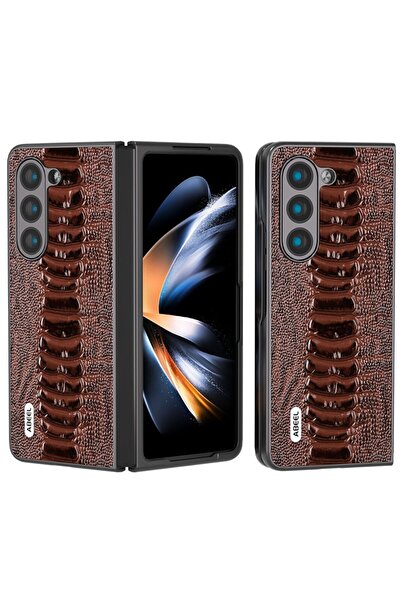 sscase ABEEL Genuine Weilai Σκληρή Θήκη Coffee (Samsung Galaxy Z Fold5 5G)