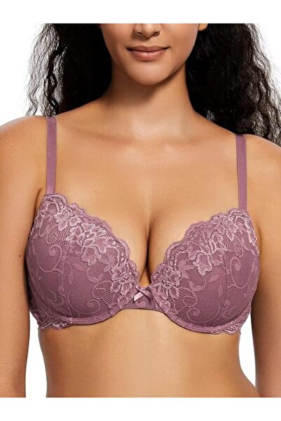 Other Deyllo Women’s Push-Up Bra, with Lace, Comfortable Padded Underwired Br...