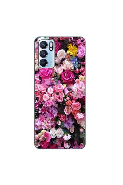 OEM Husa compatibila cu Oppo Reno6 5G Silicon Gel Tpu Model Trandafiri Roz