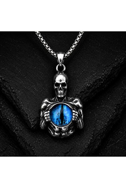 voyageaccessory Renk Seçenekli Paslanmaz Çelik Gothic Tasarım Kurukafa Kolye