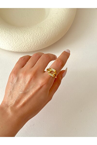 YOUES JEWELRY خاتم نسائي فاخر من الفولاذ مرصع بالأحجار