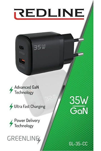 Redline Φορτιστής Χωρίς Καλώδιο με 2 Θύρες USB-C 30W Μαύρο (REDLINE.GL35WCC)