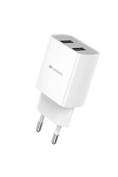 Lamtech Φορτιστής Χωρίς Καλώδιο με 2 Θύρες USB-A Λευκό (LAM020694)