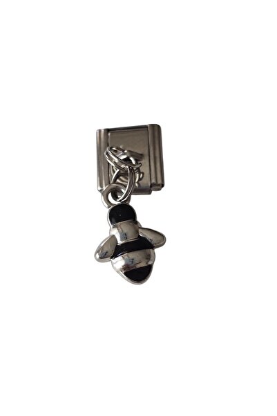 Sibelya Aksesuar Italian Charm Bee Silver Steel Charm Compatible with Modular...