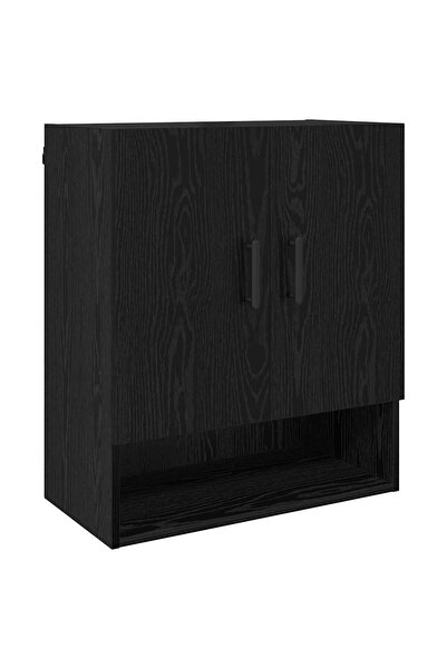vidaxl Dulap montat pe perete Pe perete Stejar Negru 60 x 31 x 70 cm