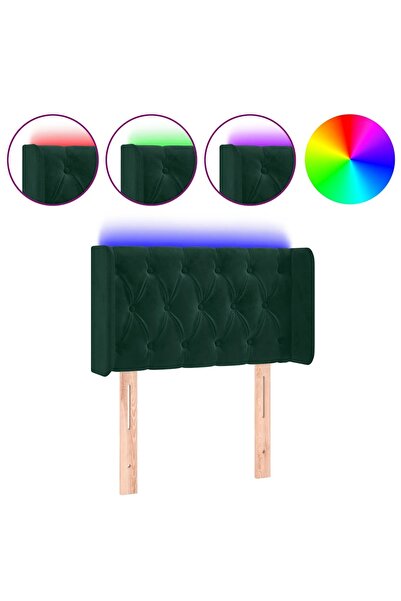 vidaxl LED headboard, dark green, 83x16x78/88 cm, Velvet