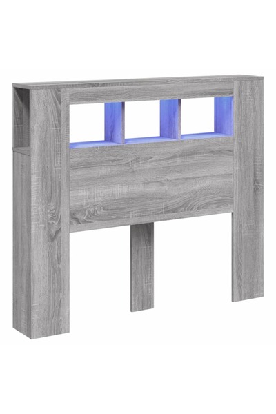 vidaxl LED headboard, sonoma grey, 120x18.5x103.5 cm, wood