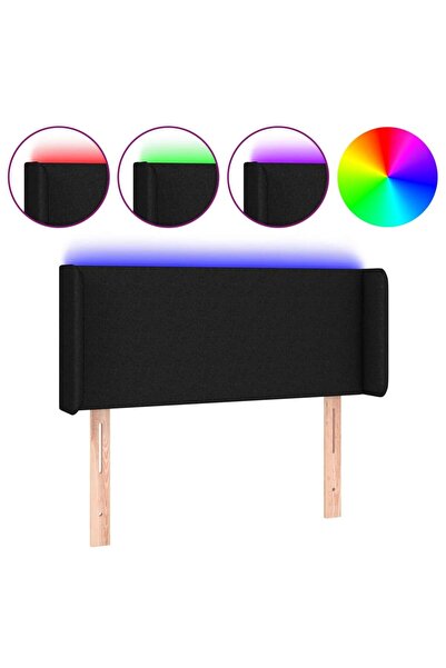 vidaxl LED headboard, black, 93x16x78/88 cm, textile