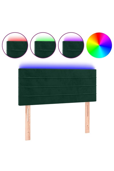 vidaxl LED headboard, dark green, 90x5x78/88 cm, Velvet